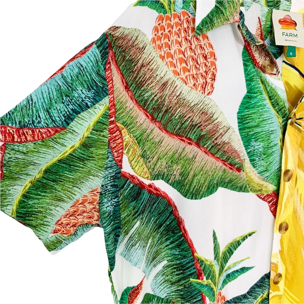 Anthropologie FARM RIO Azalea Forest Boy Shirt Tropical S - Picture 8 of 10